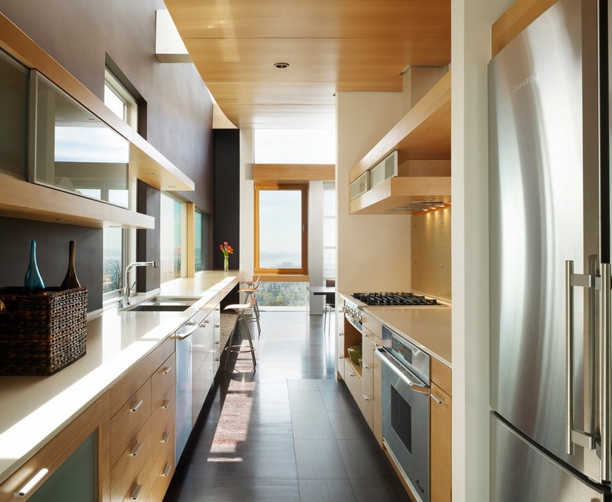 Contemporary Kitchen Cabinets Flat Slab Doors Custom Cabinets