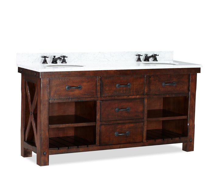 Pottery Barn 72 Inch Stain Grade Vanity Custom Cabinets Houston