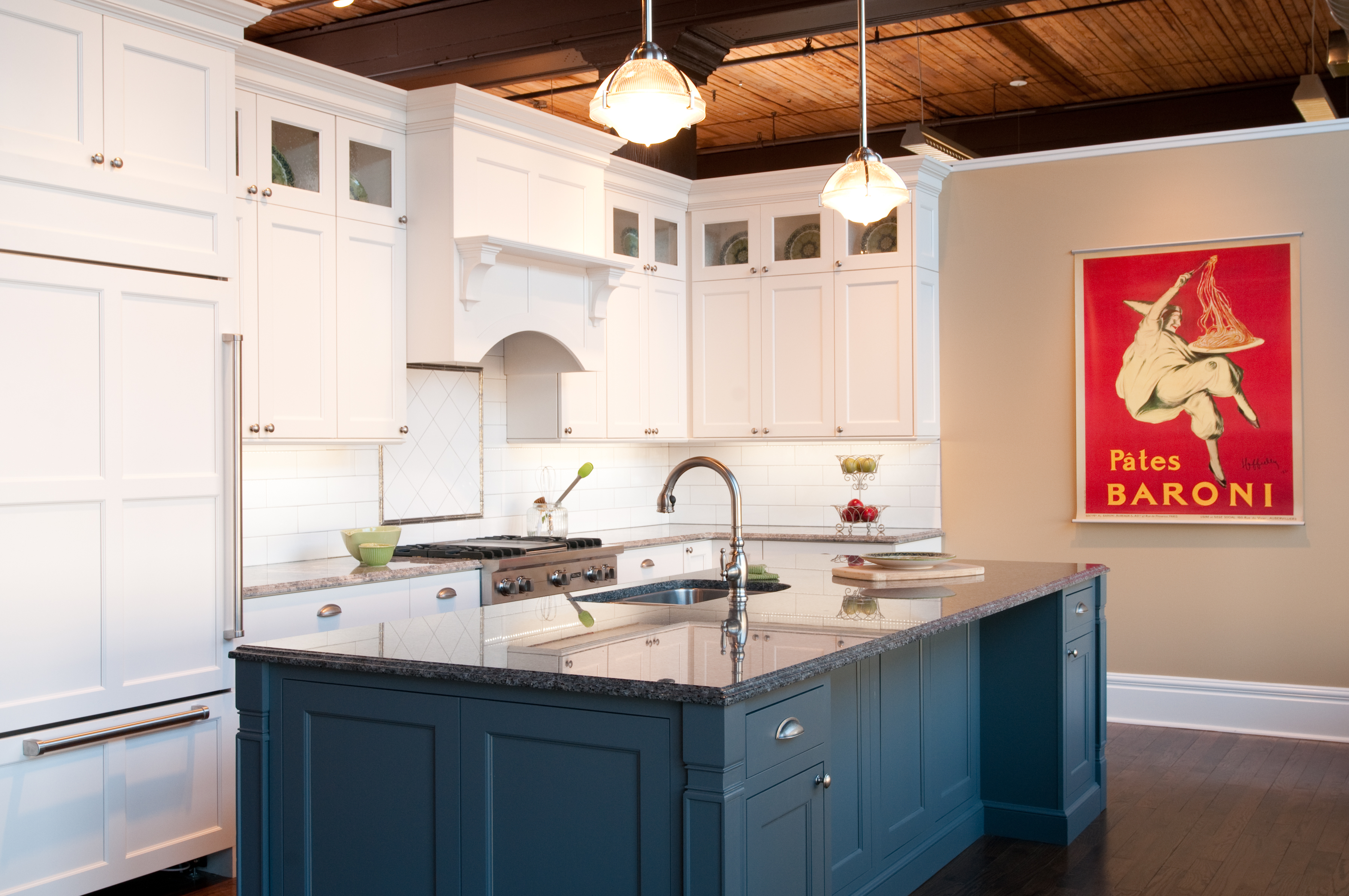 Blue Kitchen Island Custom Cabinets Houston Cabinet Masters